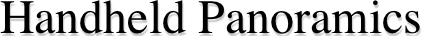 Handheld Panoramics
